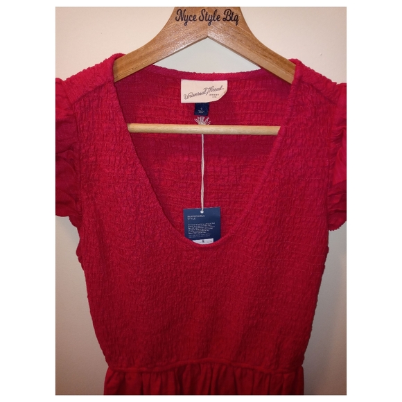 Pink Universal Thread Smocked Ruffle Dress w/ Pockets - Picture 4 of 7